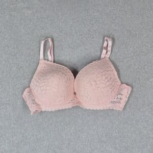 Hush Intimates Women Bra 36C Pink Padded Underwired Lace Strap